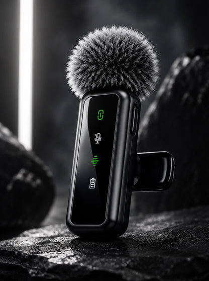 Premium Wireless Lavalier Microphone for iPhone, iPad, Android & PC - Perfect for Live Streaming, Video Recording, Interviews, YouTube, TikTok, and Vlogs (Black)