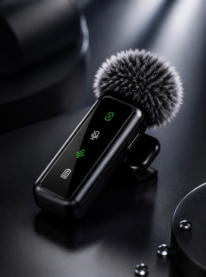 Premium Wireless Lavalier Microphone for iPhone, iPad, Android & PC - Perfect for Live Streaming, Video Recording, Interviews, YouTube, TikTok, and Vlogs (Black)
